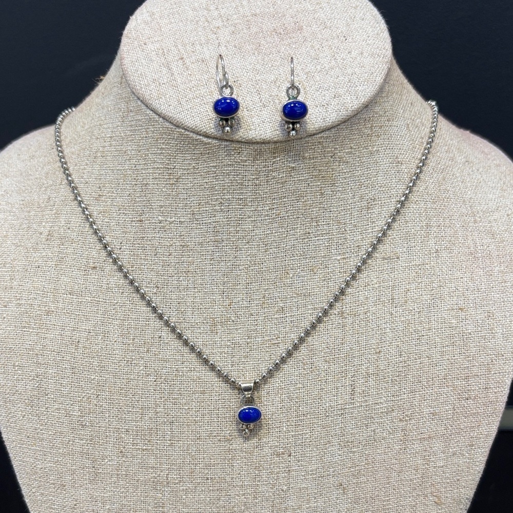 Lapis and silver set